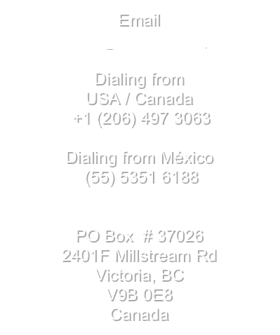 Email
info@nwcbtc.com

Dialing from 
USA / Canada	+1 (206) 497 3063
Dialing from México	(55) 5351 6188

PO Box  # 37026
2401F Millstream Rd
Victoria, BC
V9B 0E8
Canada